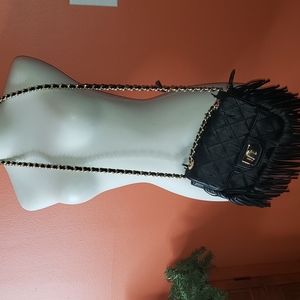 Black Fringe Shoulder Bag
